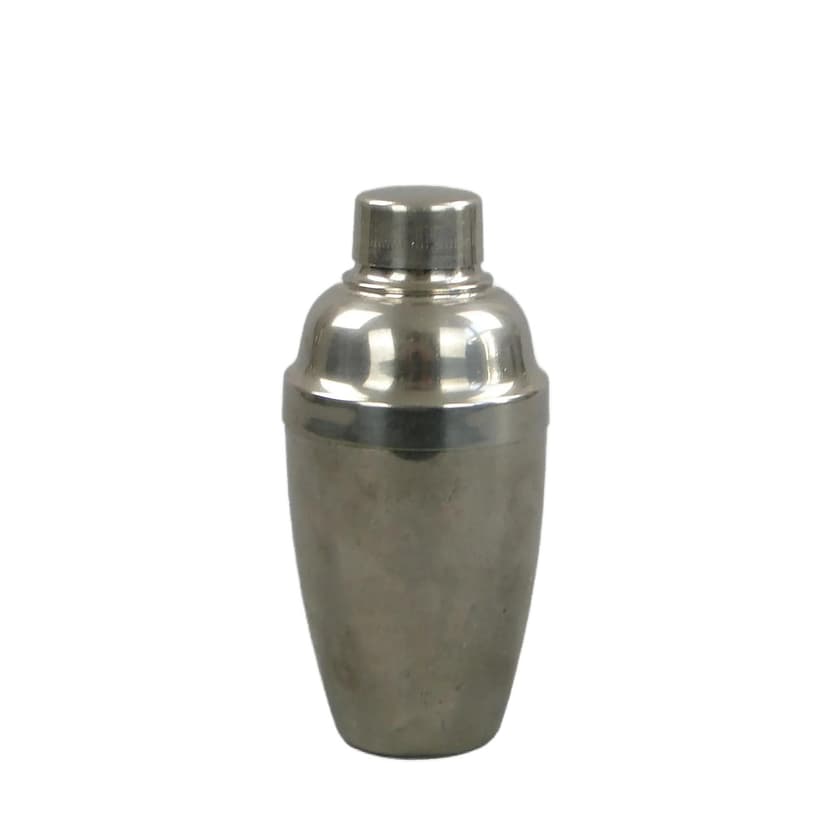 Shaker miniaturowy, art déco, srebrny, metal, lata 60.
