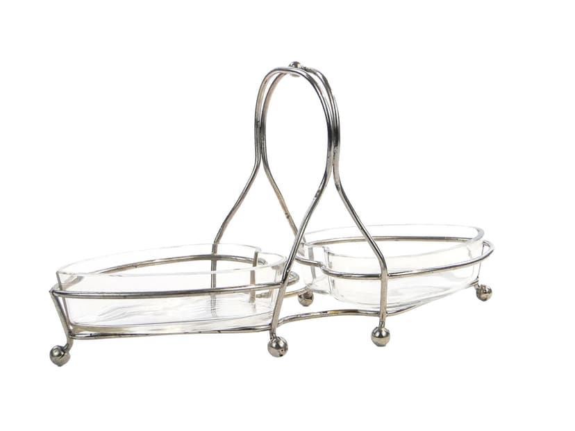 Decorative centerpiece, Hearts, silver, metal, glass, Austria, 1920s.