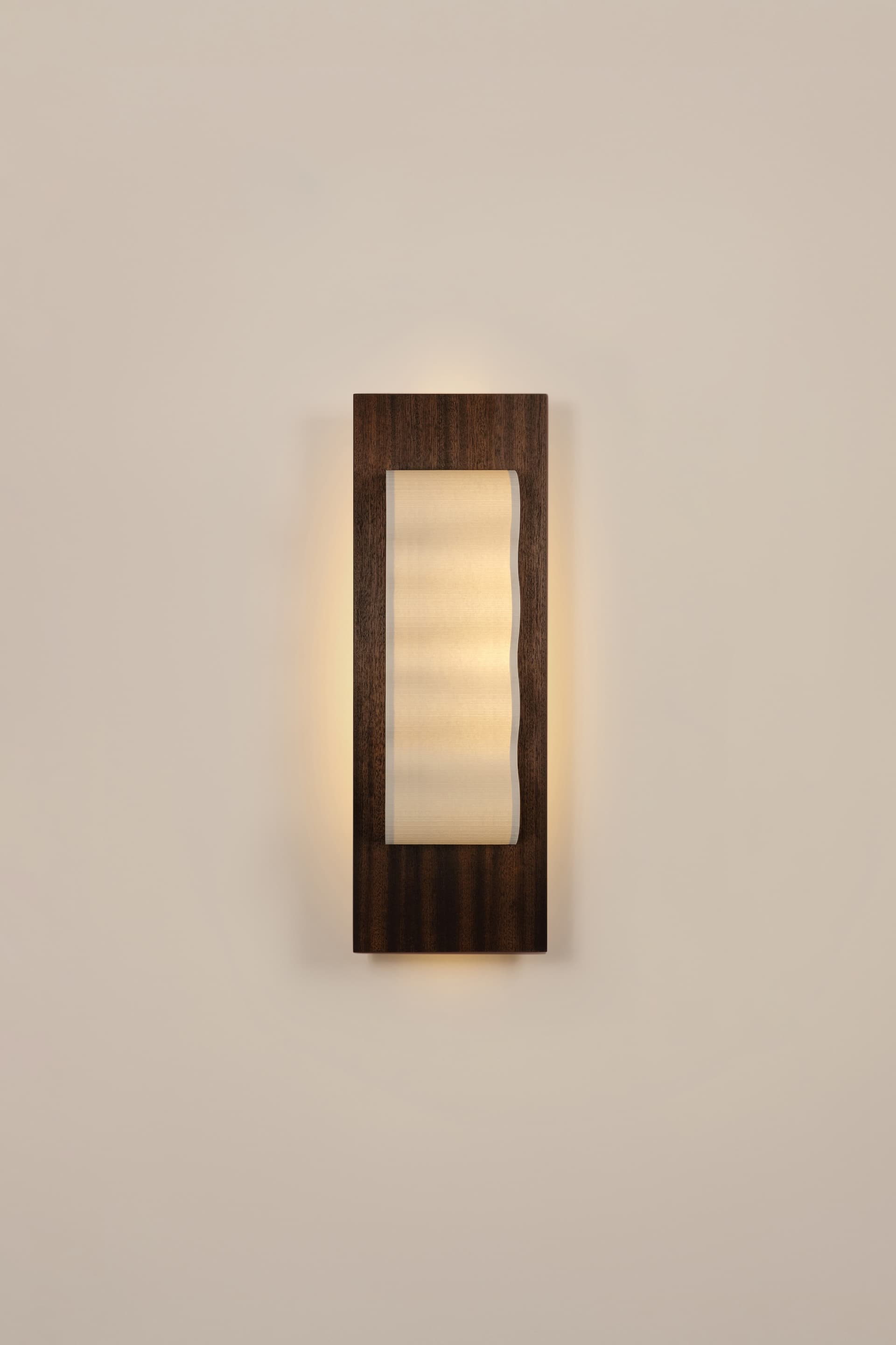 Wall light Frame Slim M, mahogany brown, paper white, by V. d'Harcourt - 394040