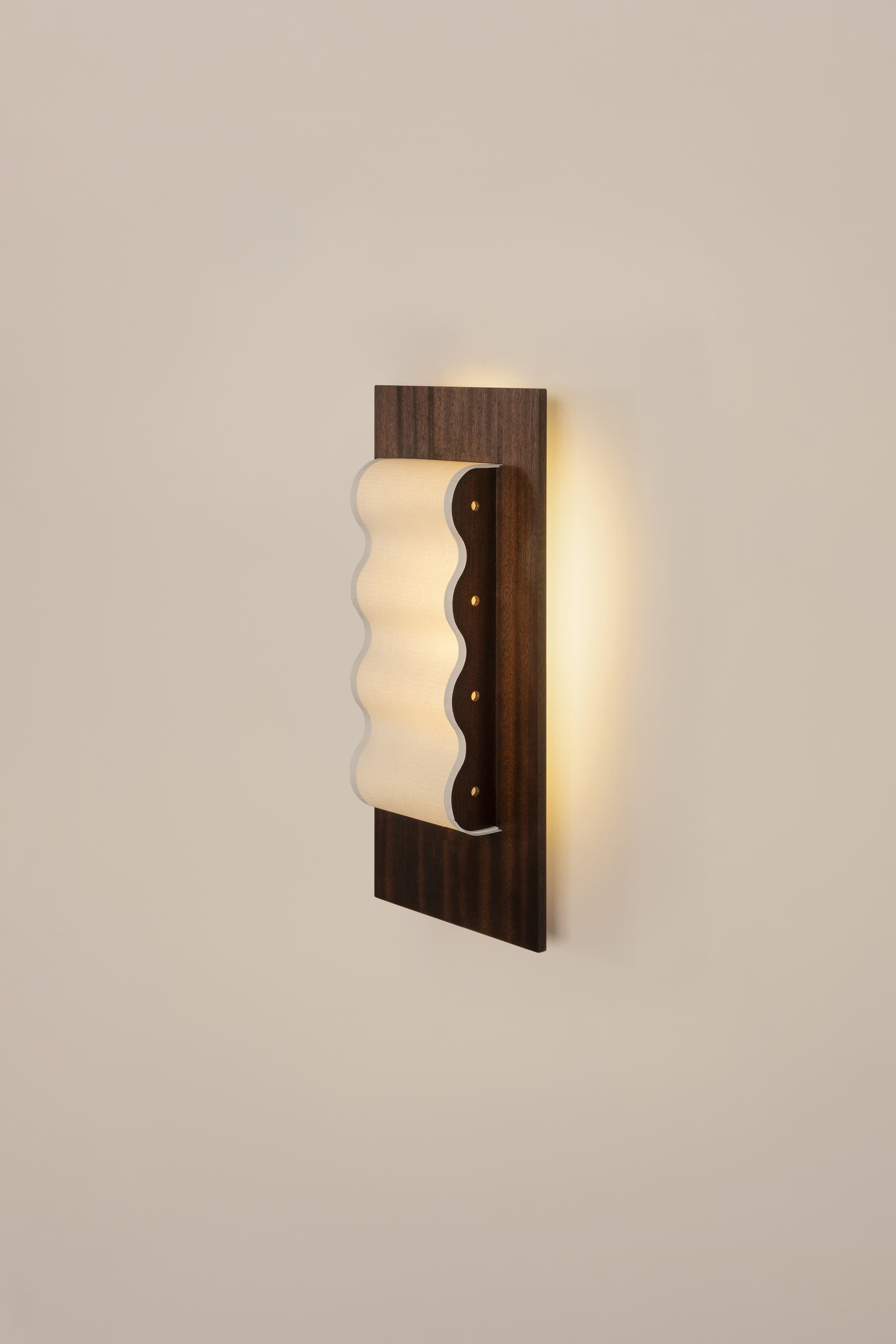 Wall light Frame Slim M, mahogany brown, paper white, by V. d'Harcourt - 394039