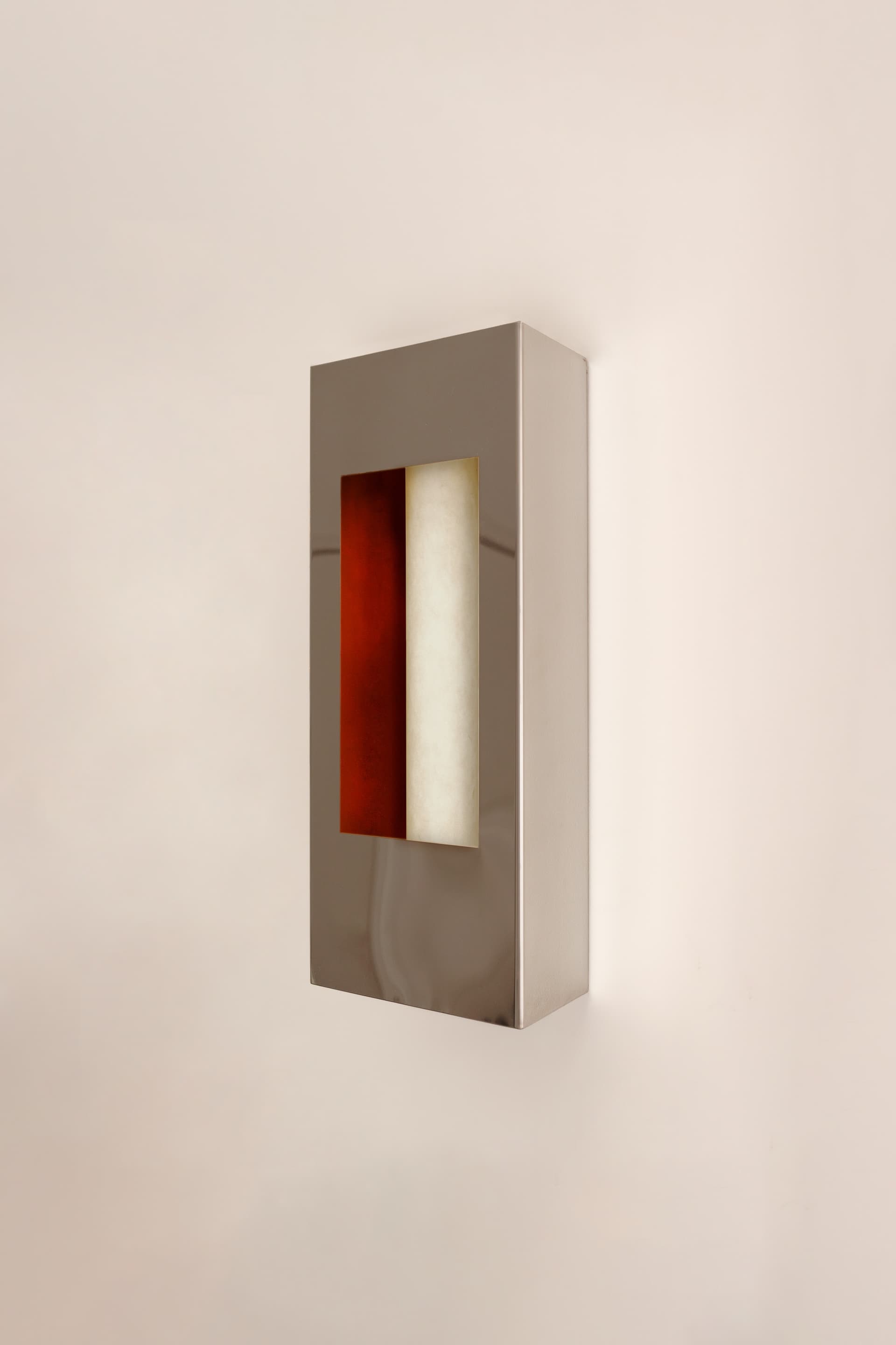 Archi wall light, red leather, Violaine d'Harcourt - 394082