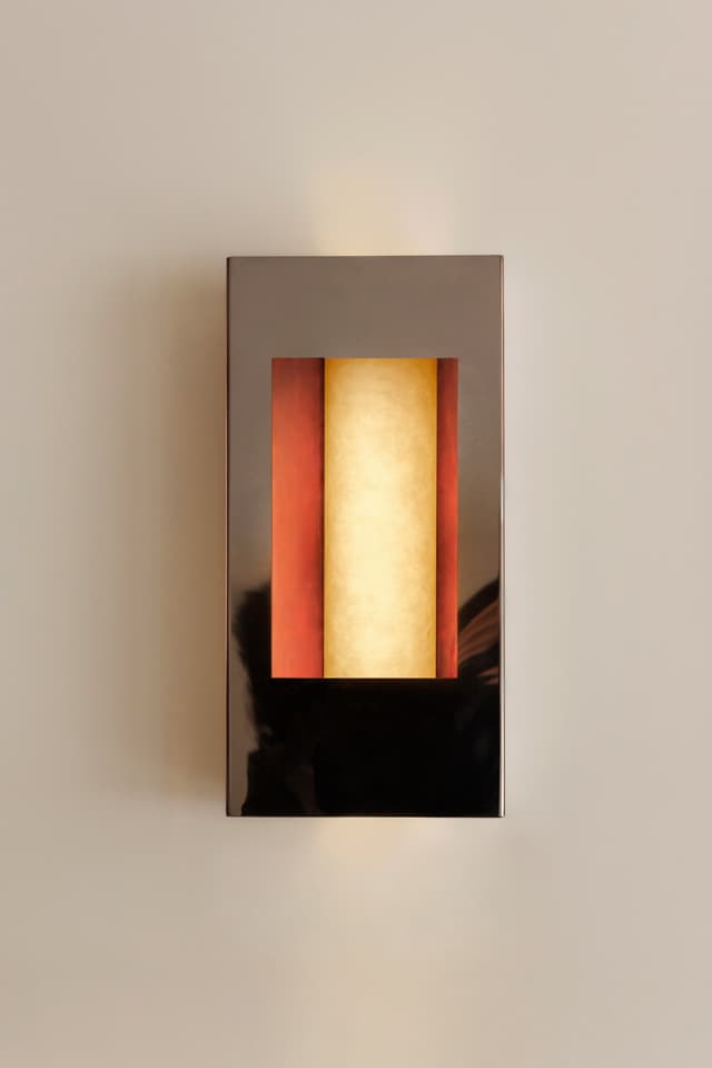 Archi wall light, red leather, Violaine d'Harcourt - DIMENSION