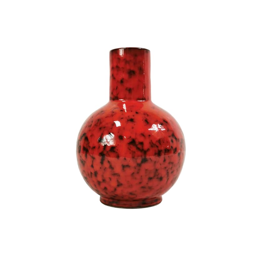 Vase Modernist, red black, ceramic, Italy, 1960s