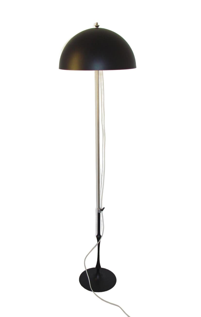 Floor lamp T25, black metal, silver aluminium, Vitra, 1970s