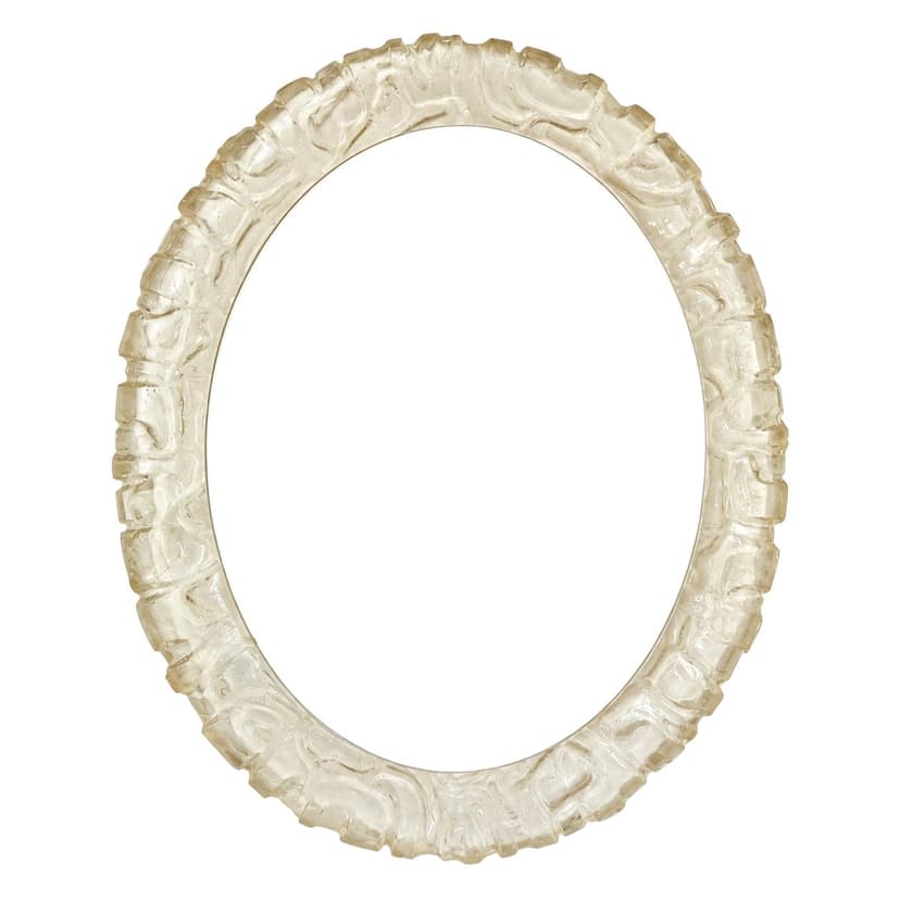 Wall mirror, Space Age, transparent beige acrylic, glass, by E. Hillebrand, Hillebrand, Germany, 1960s.