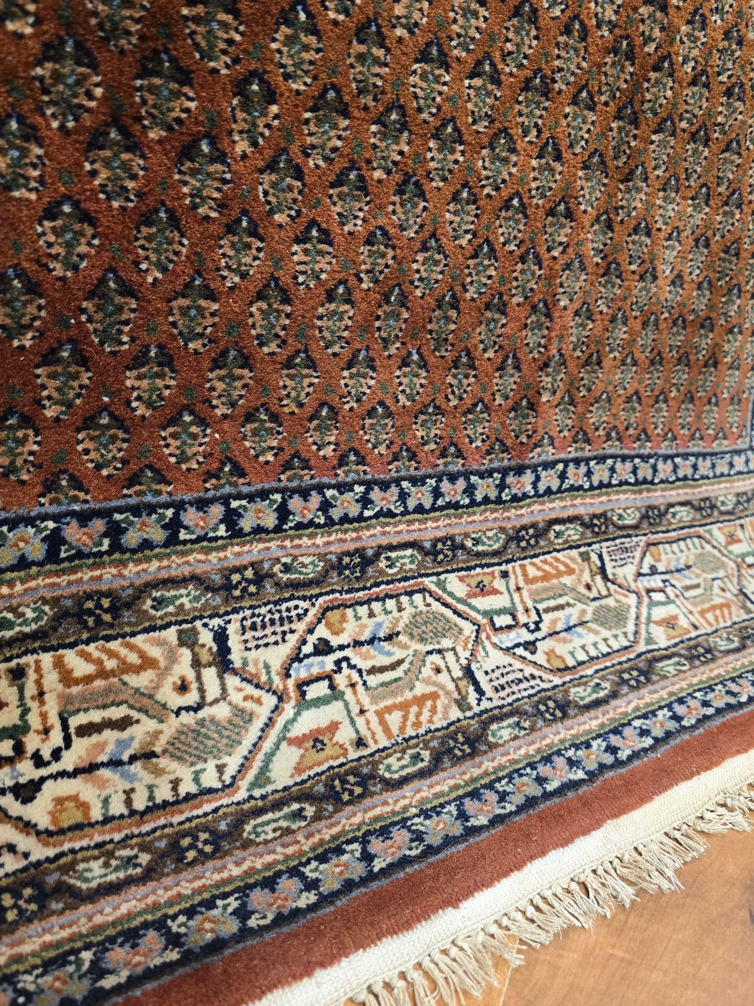 Dywan Indo Mir 125x185 cm, rudy, wełna - 395751
