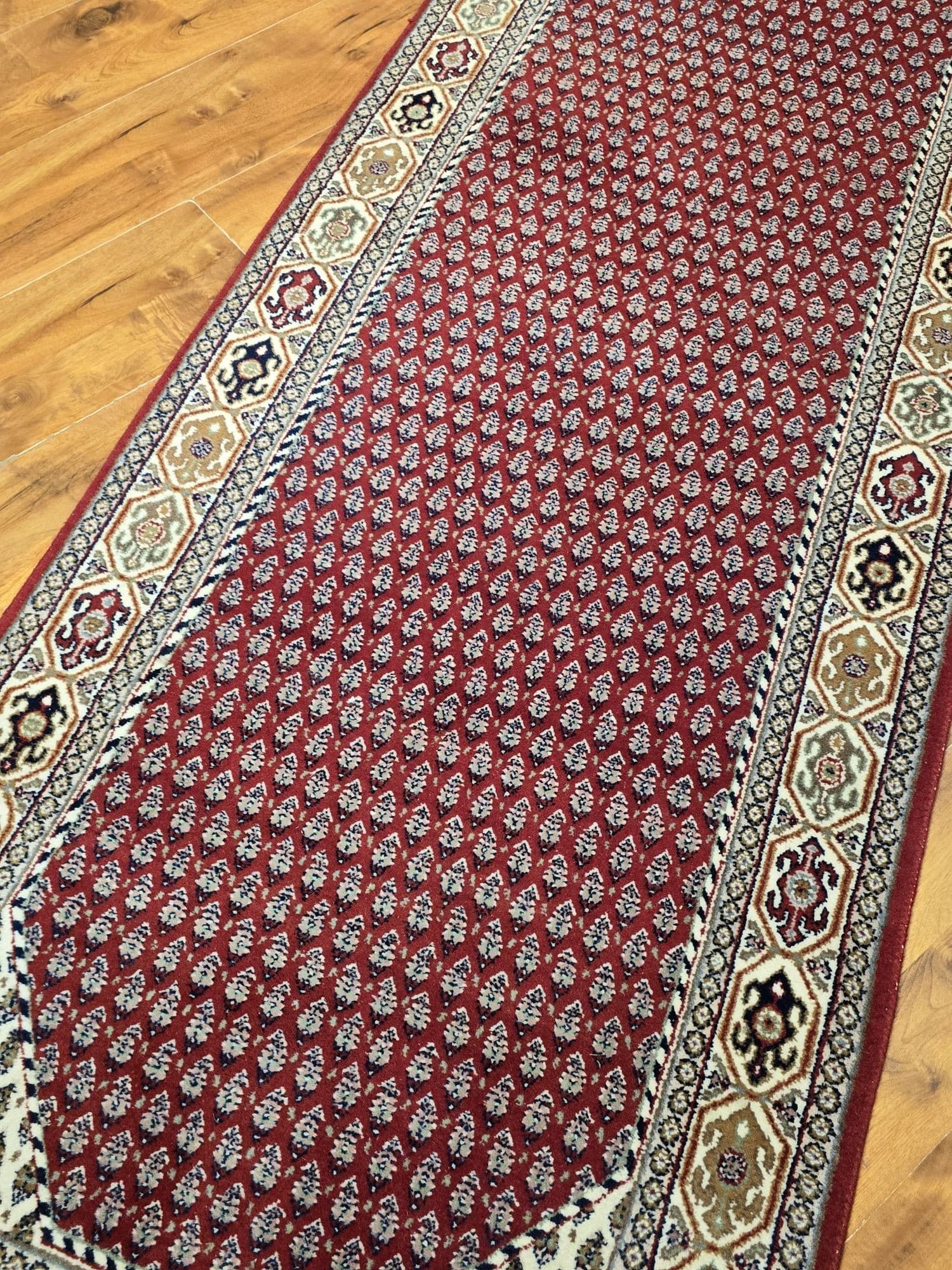 Chodnik Indo Mir 82x300 cm, czerwony, wełna - 395981