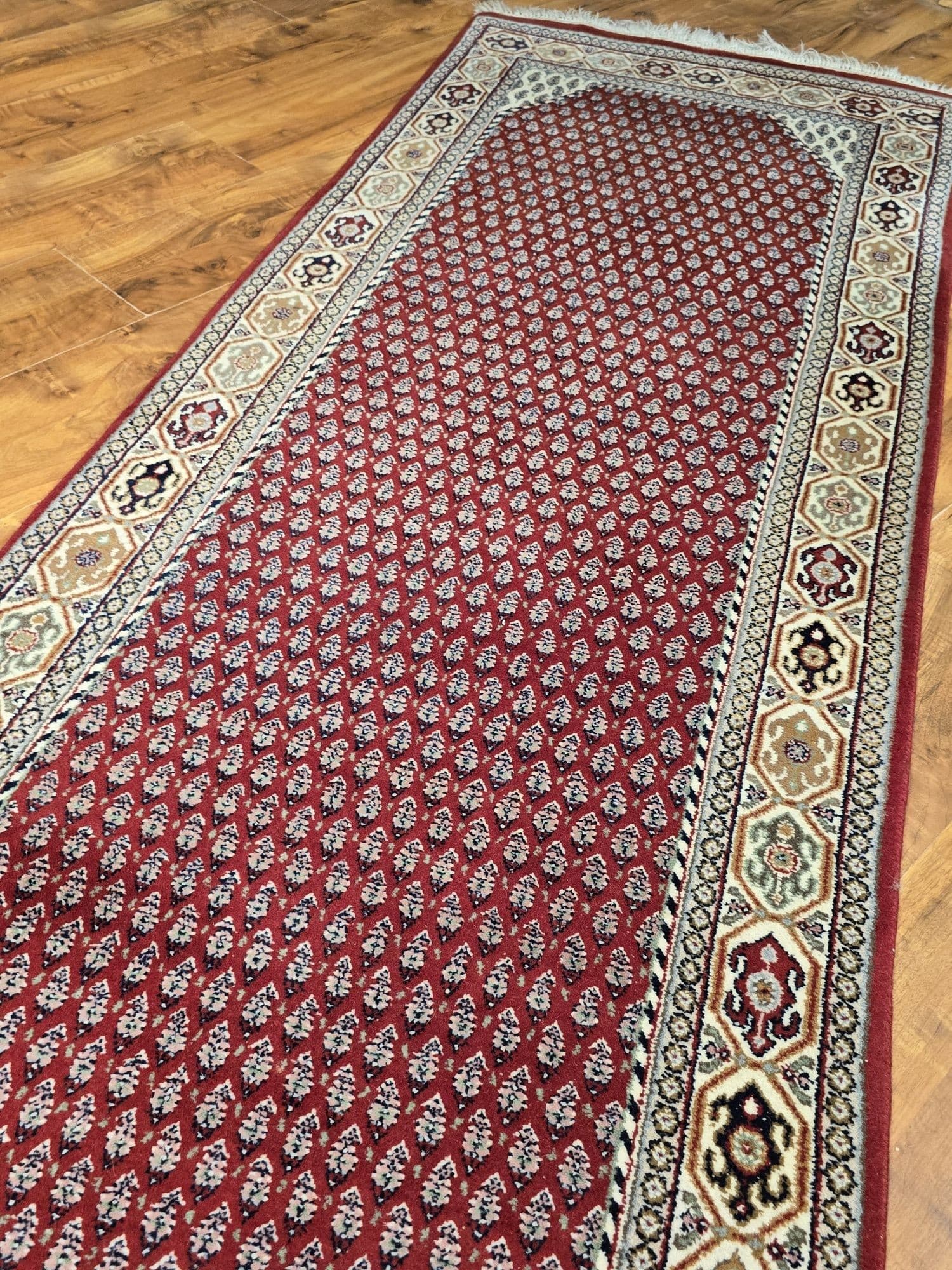 Chodnik Indo Mir 82x300 cm, czerwony, wełna - 395986