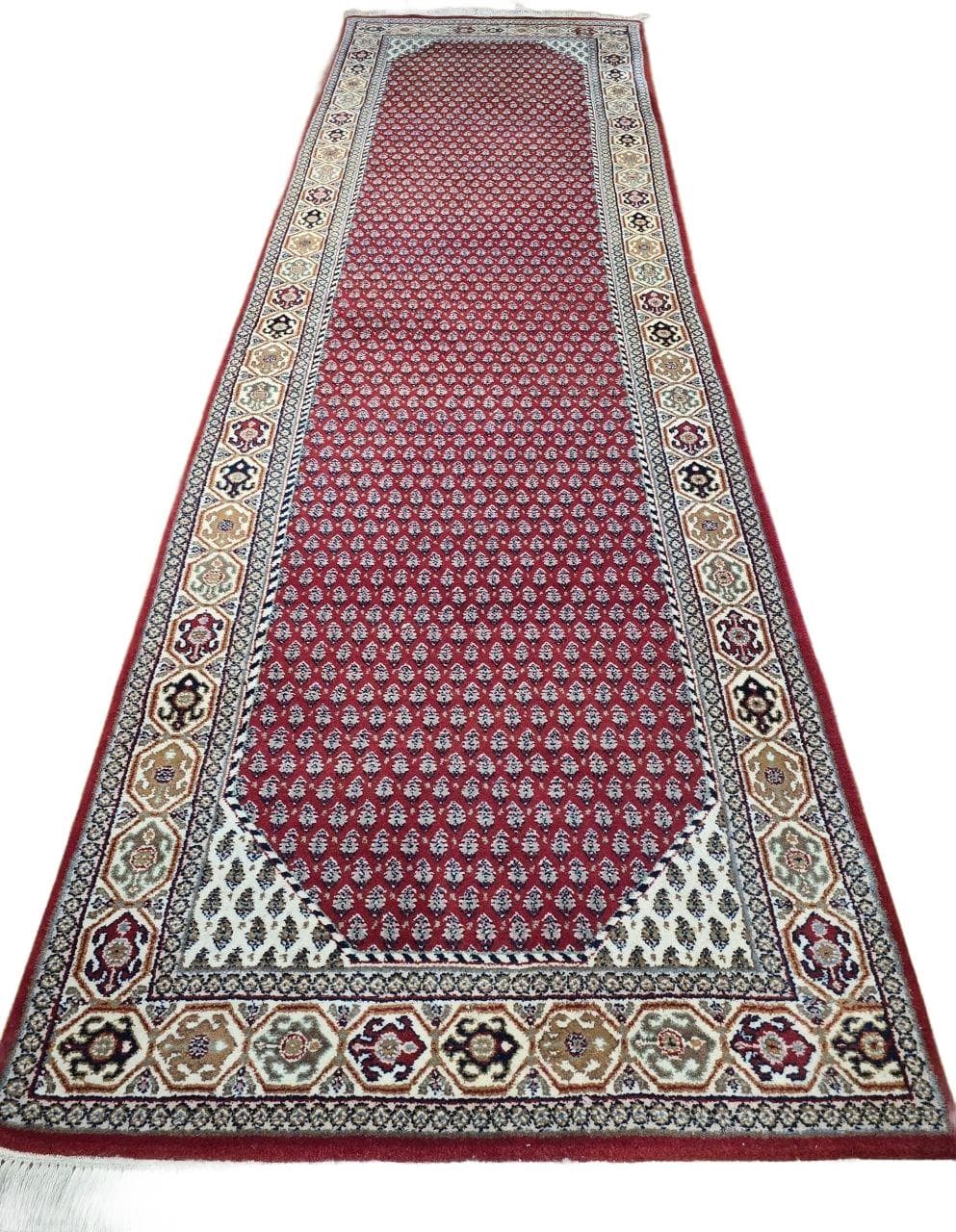 Chodnik Indo Mir 82x300 cm, czerwony, wełna
