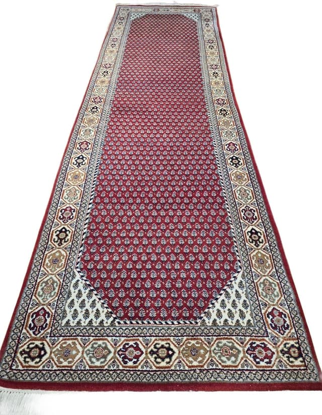 Chodnik Indo Mir 82x300 cm, czerwony, wełna - WYMIARY