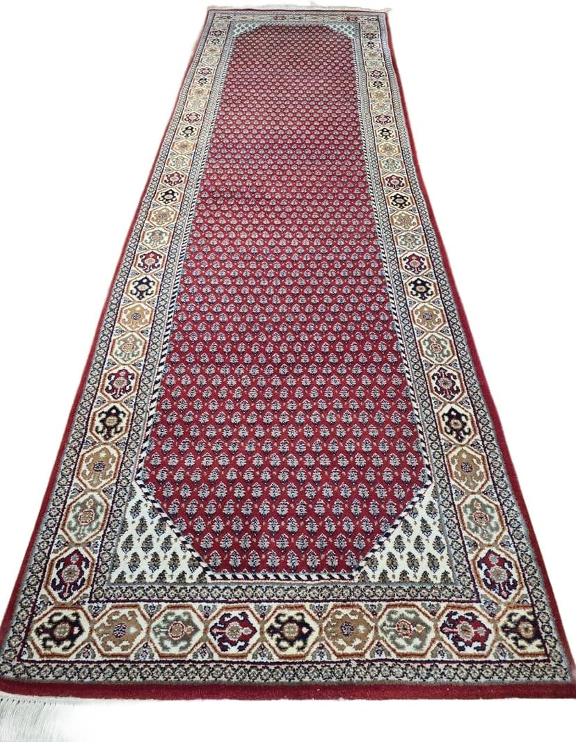 Chodnik Indo Mir 82x300 cm, czerwony, wełna