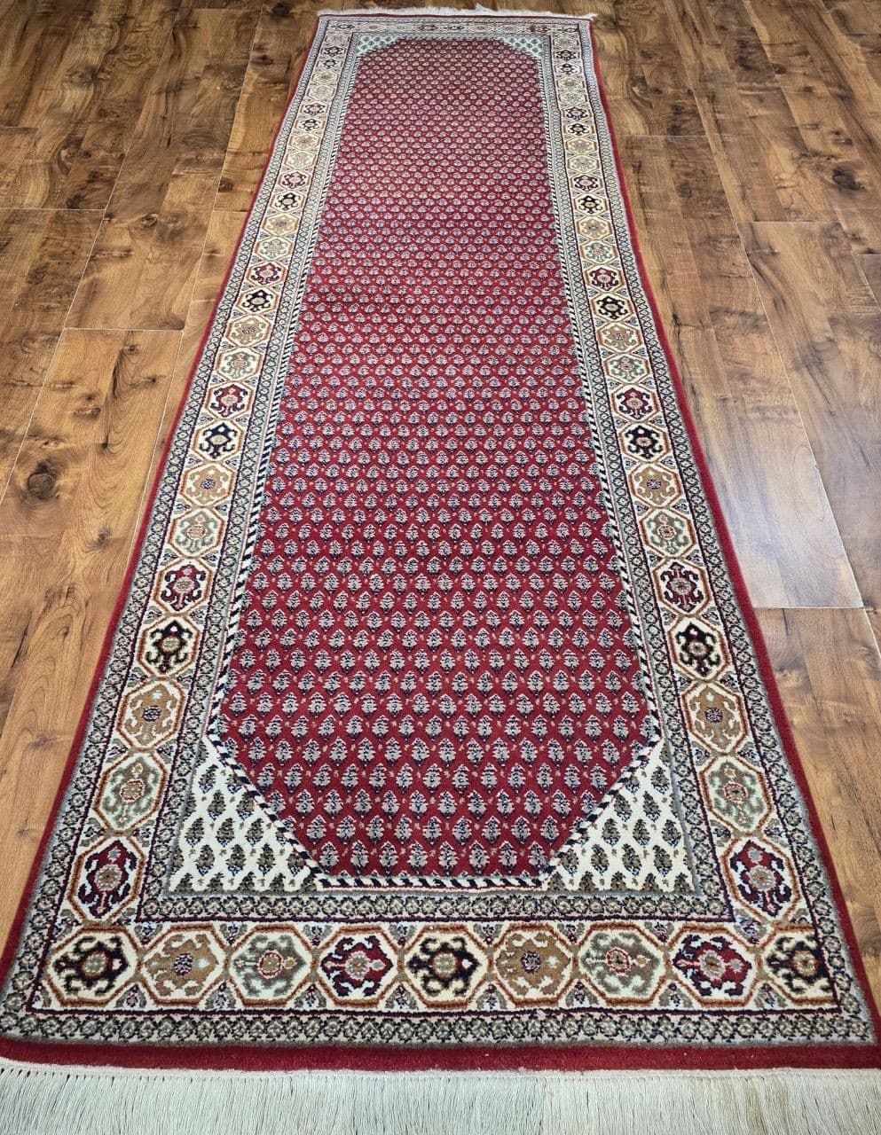 Chodnik Indo Mir 82x300 cm, czerwony, wełna - 395987
