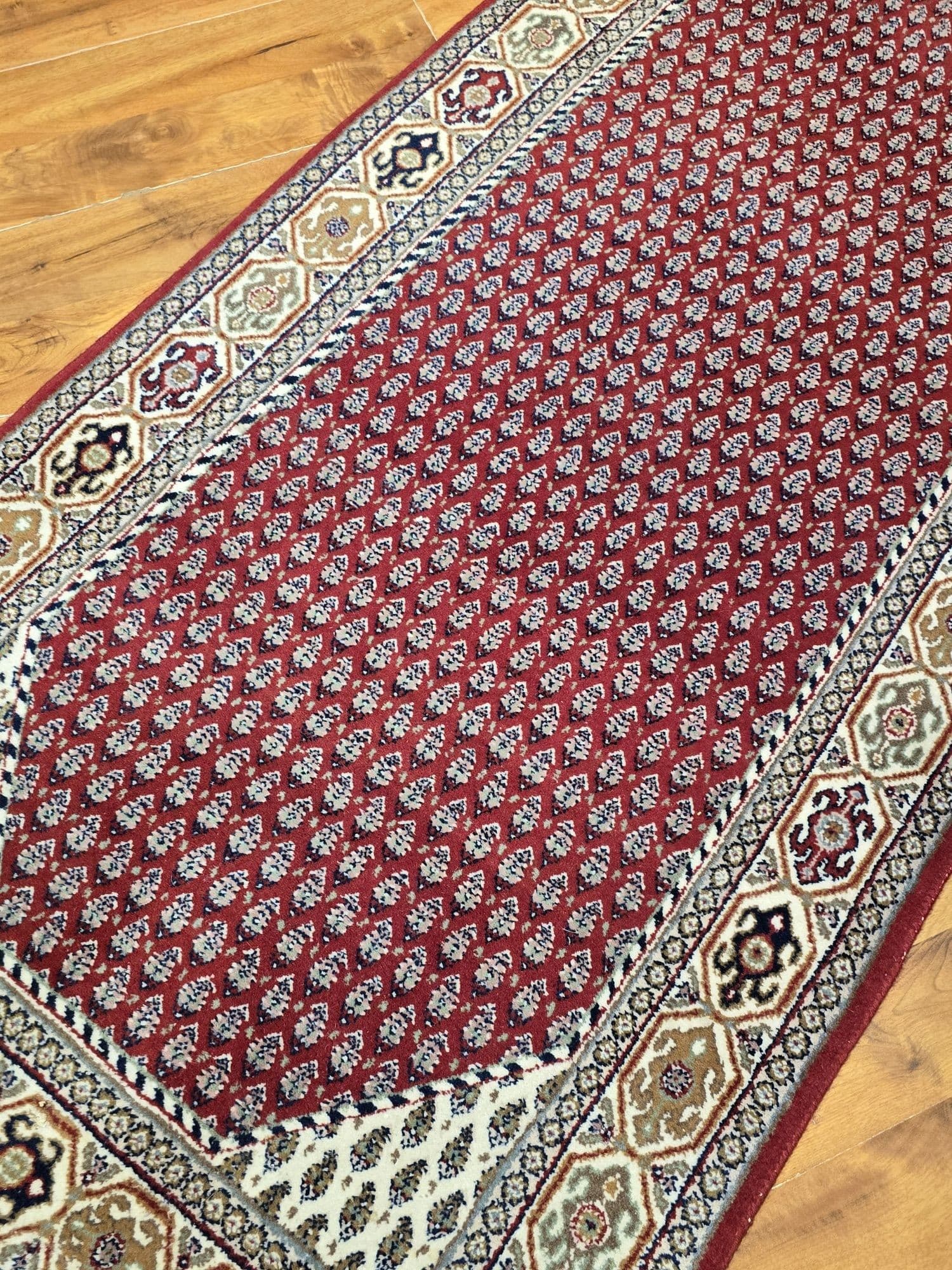 Chodnik Indo Mir 82x300 cm, czerwony, wełna - 395980