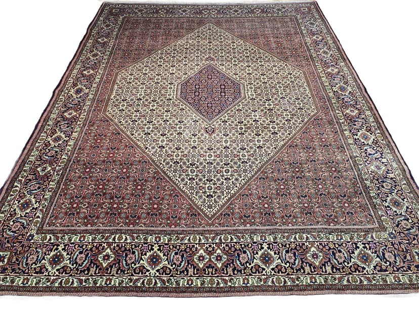 Dywan perski Bidjar 250x350 cm, czerwony beżowy niebieski zielony, wełna, Iran