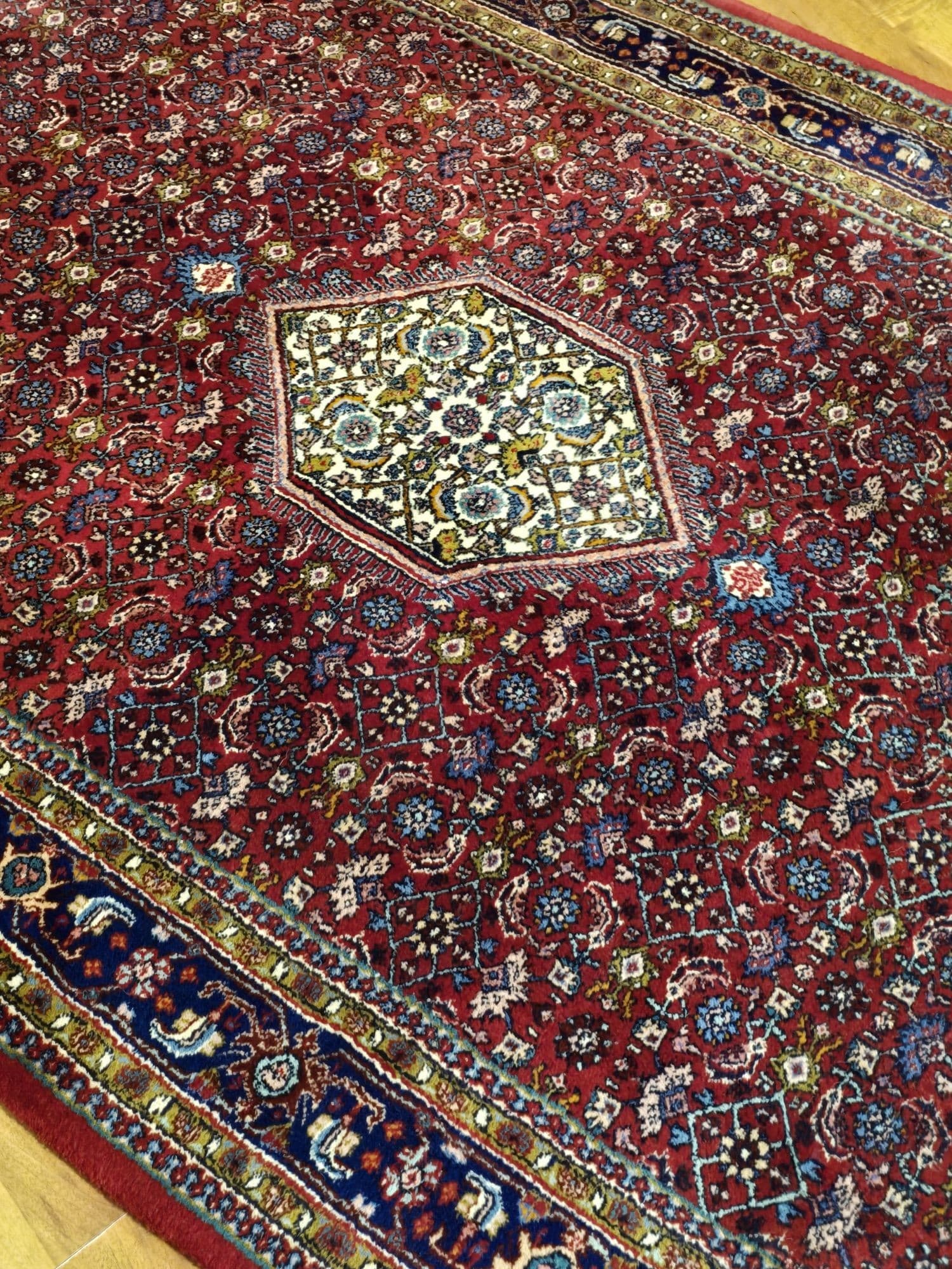Dywan Indo Bidjar 200x133 cm, czerwony, wełna - 396199