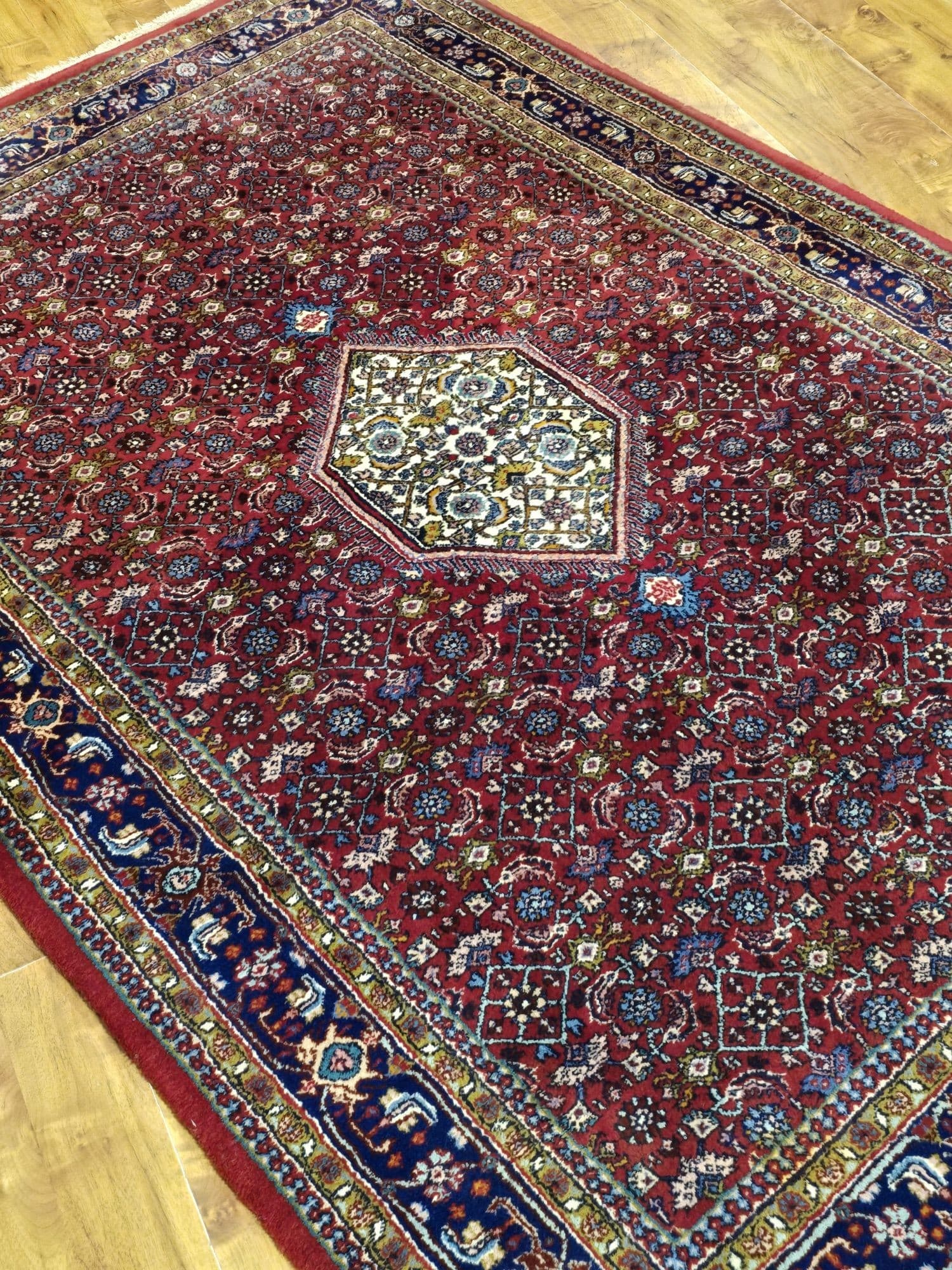Dywan Indo Bidjar 200x133 cm, czerwony, wełna - 396203
