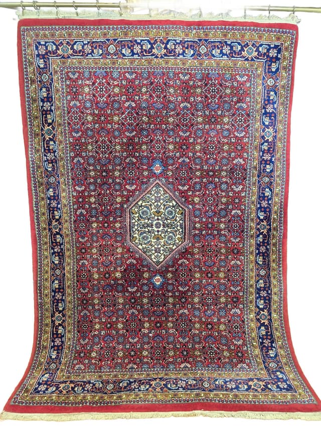 Dywan Indo Bidjar 200x133 cm, czerwony, wełna - WYMIARY