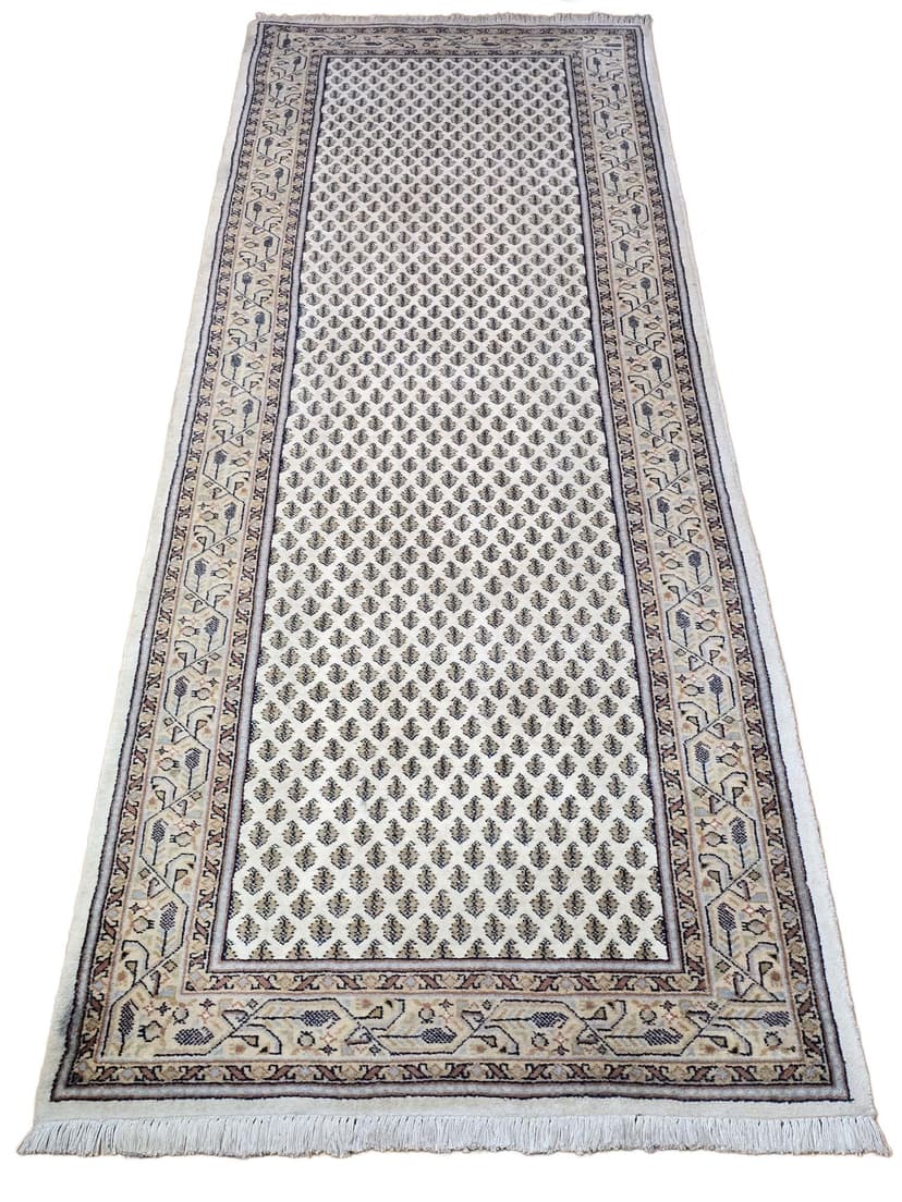 Chodnik Indo Mir 250x80 cm, kremowy, wełna, Indie