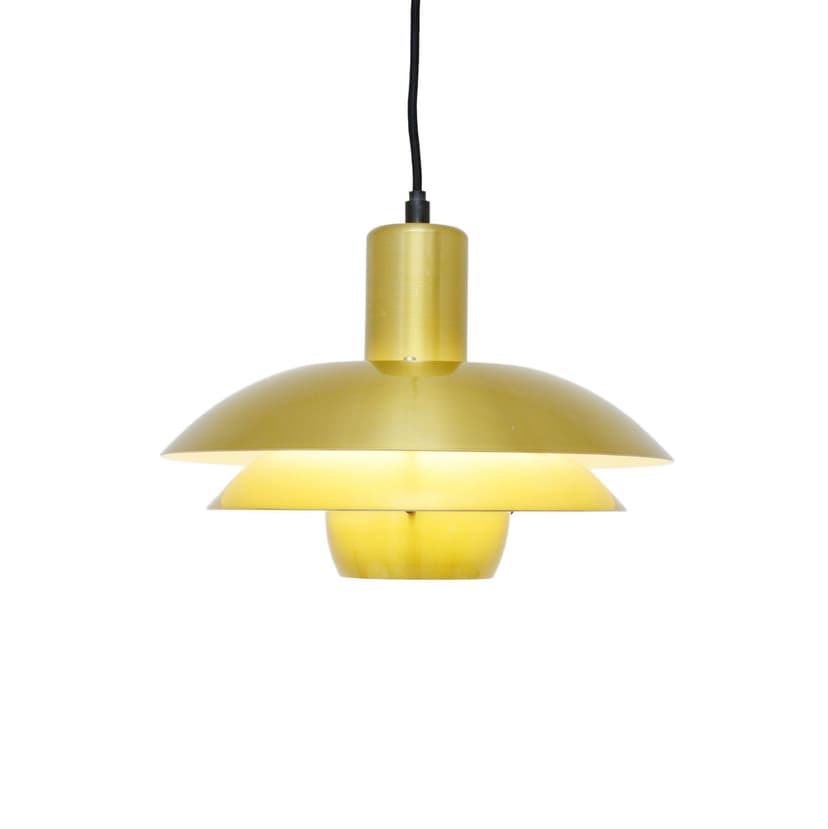 Pendant lamp, gold metal, Denmark, 1970s