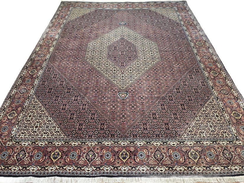 Dywan Bidjar Takab 350x250 cm, czerwony beżowy niebieski czarny żółty, wełna, Iran