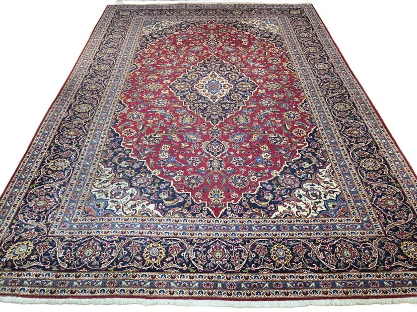 Dywan Keshan 250x360 cm, czerwony, wełna, Iran, początek XX w.