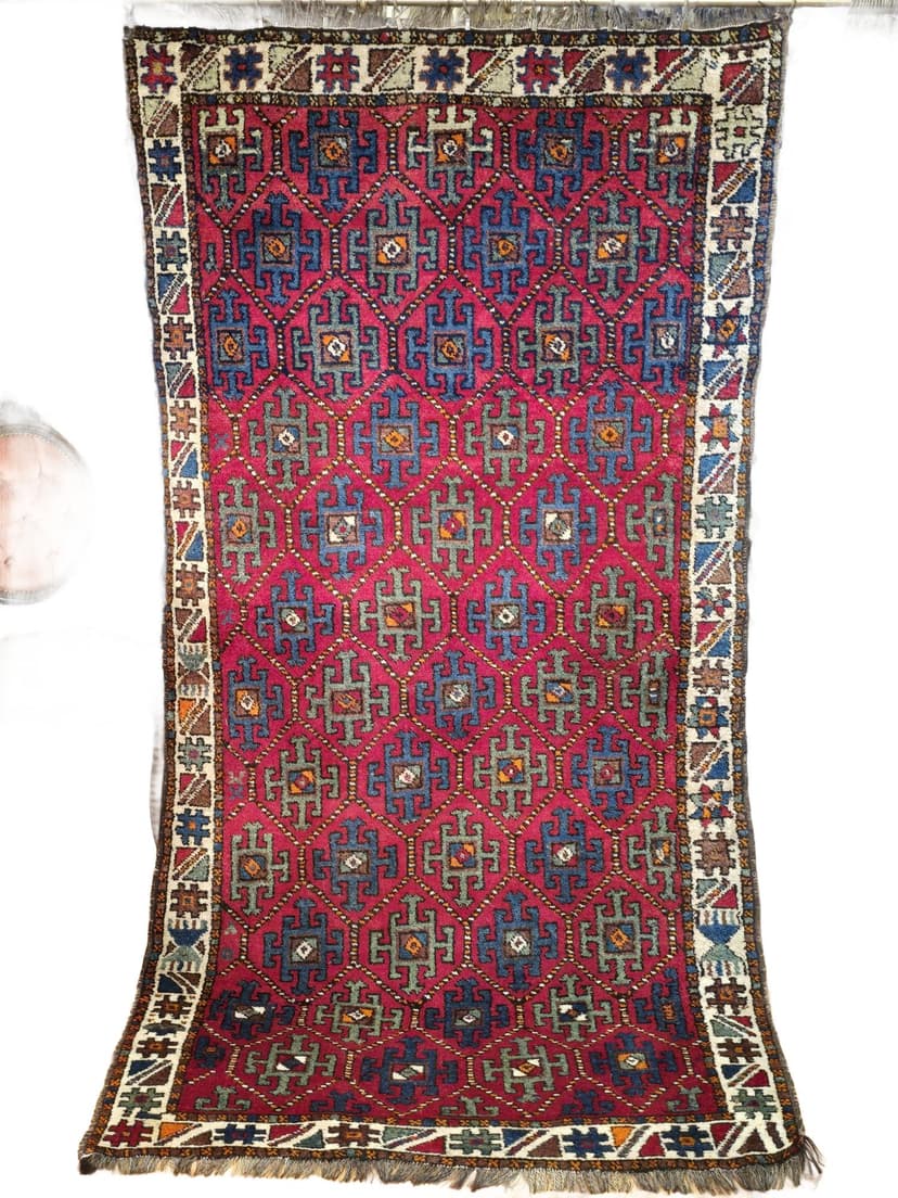 Caucasian rug, 210x110 cm, red, wool, Azerbaijan, 19th century