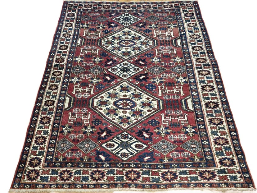 Dywan Afshar 115x153 cm, czerwony, wełna, Iran, lata 60.