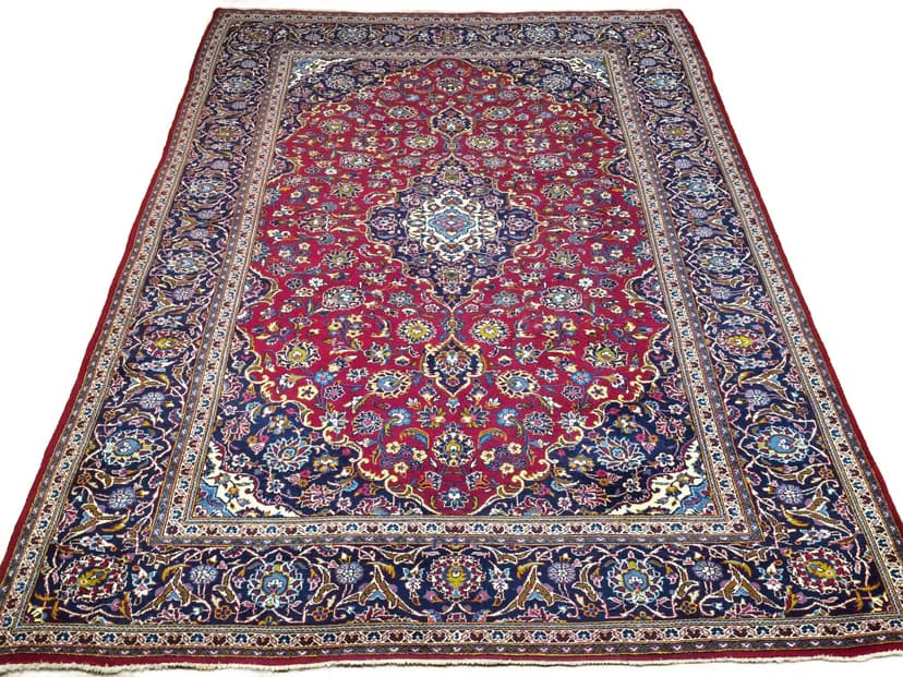 Dywan Keshan, 200x300 cm, czerwony, wełna, Iran, lata 60.