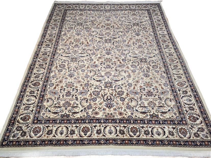 Dywan Isfahan 220x305 cm, kremowy, wełna, Iran