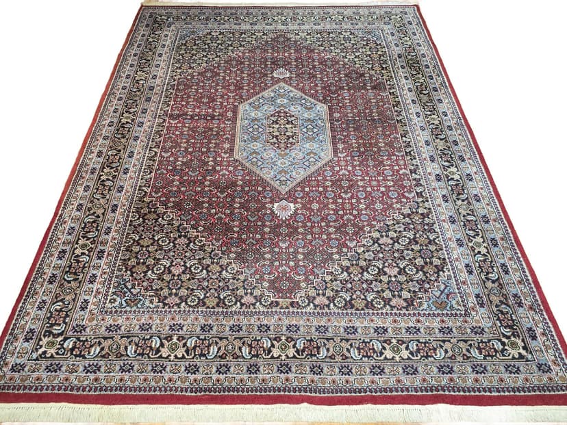 Rug Indo Bidjar 205x300 cm, red blue beige brown, wool, India