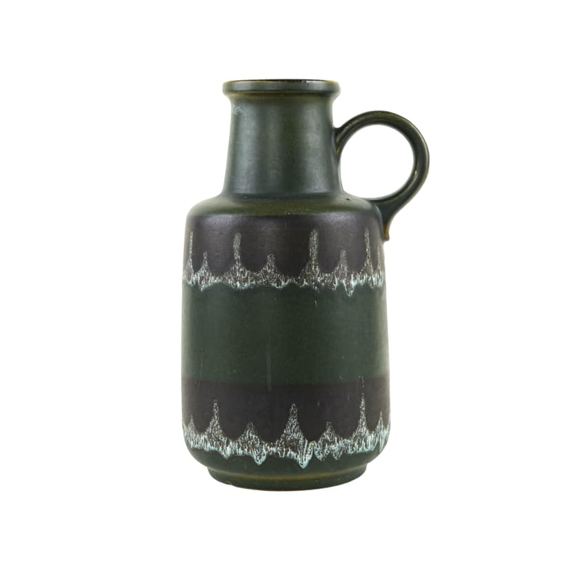 Vase Fat Lava, green, ceramic, Germany, 1970s.