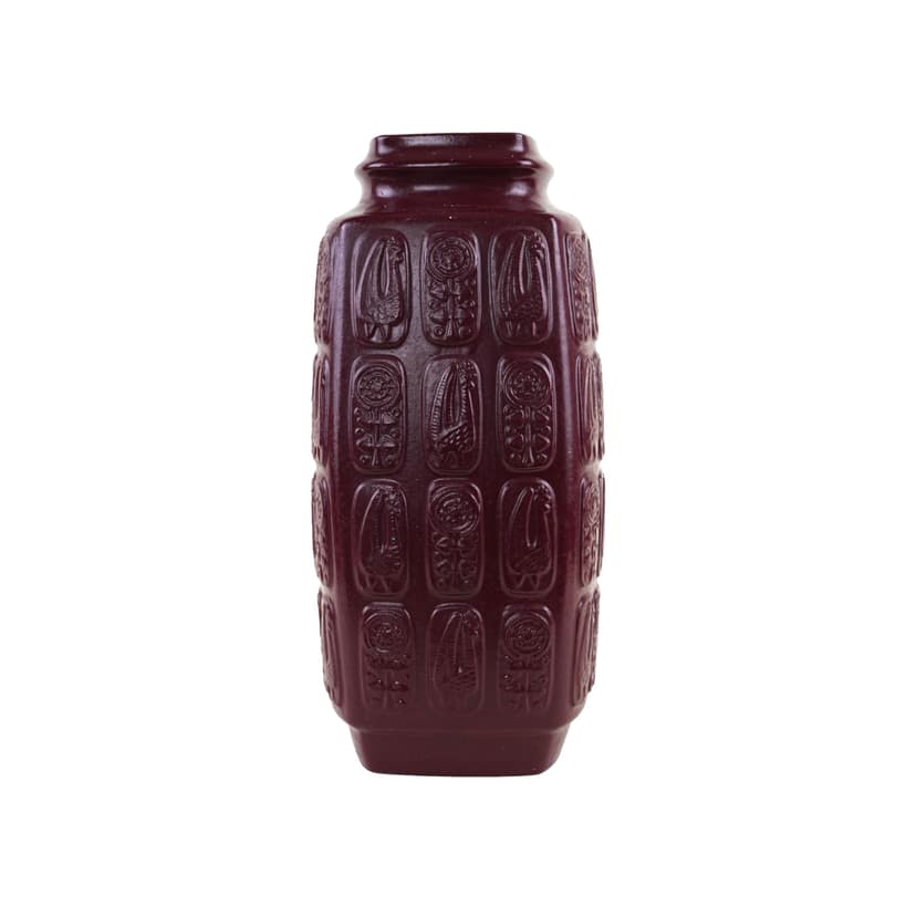 Vase Bay Keramik, red ceramic, Germany, 1970s.