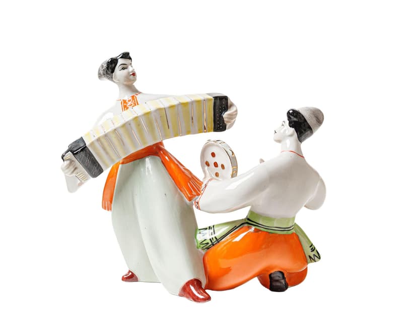 Figurka Hopak, biały, porcelana, Ukraina, lata 70.