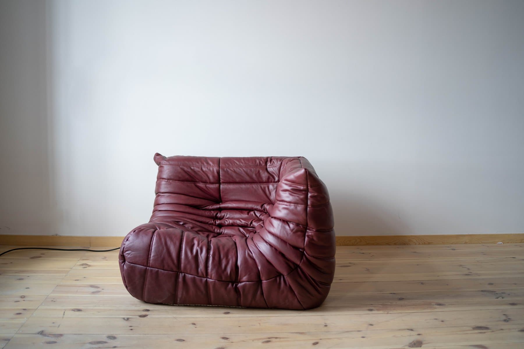 Narożnik Togo, skóra brązowy burgund - 398958