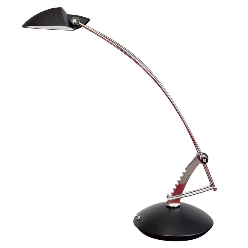 Desk lamp, black, chrome steel, Massive, 1990s.
