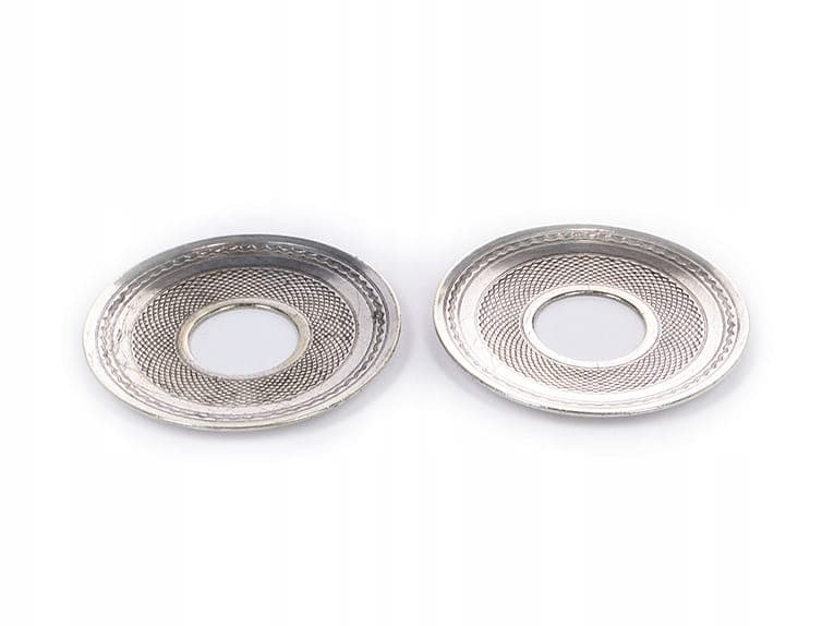Pair of candle drip pans, silver, brass, Poland, 19th century