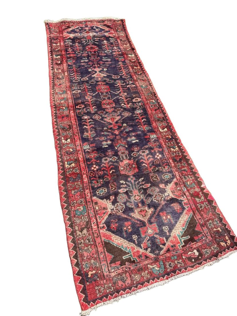 Runner Hamadan 305x100 cm, blue, wool, Iran