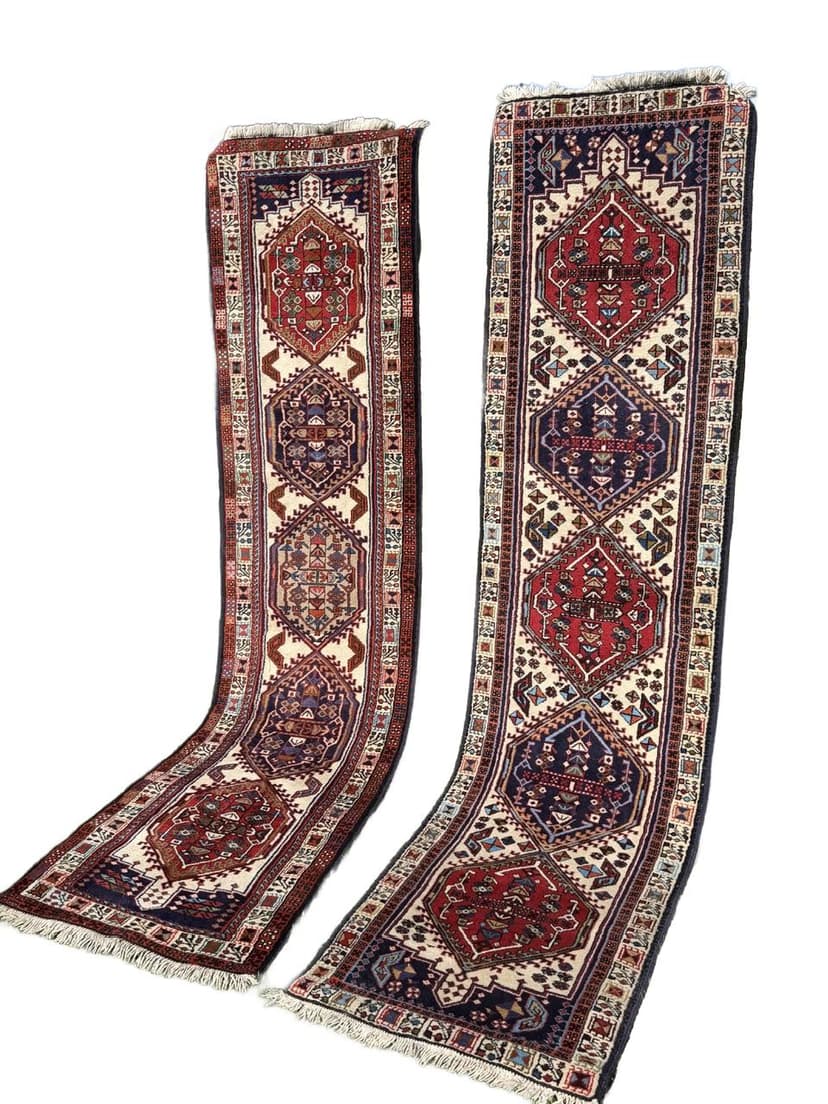 Para chodników Hamadan 300x73 i 295x73 cm, wielokolorowy, wełna, Iran