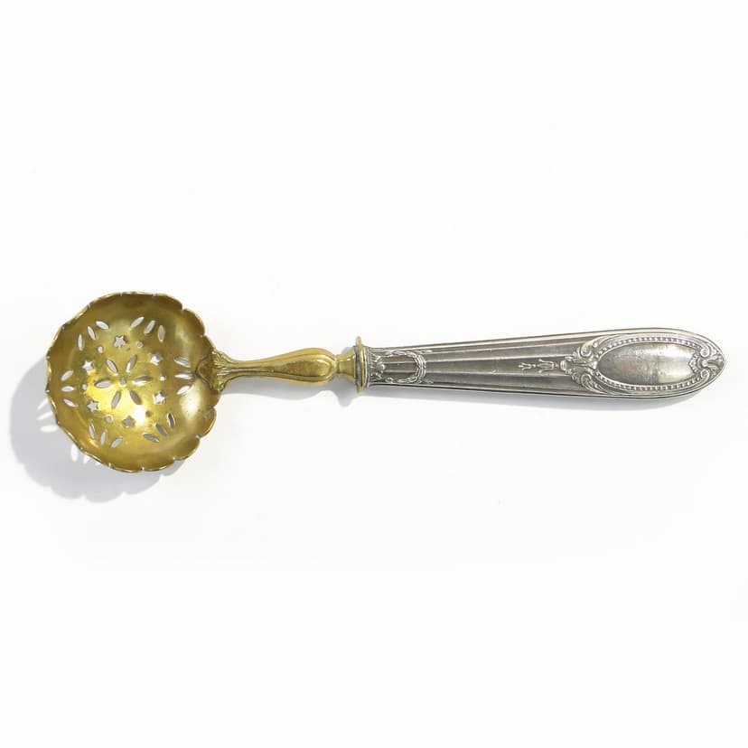 Pickle spoon, silver silver, brass gilt, France, 19th century