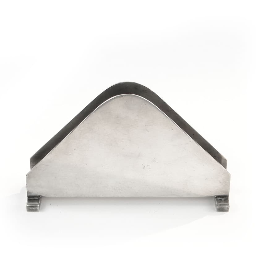 Napkin holder Art Deco, silver brass, Bracia Henneberg, Poland, 1920s