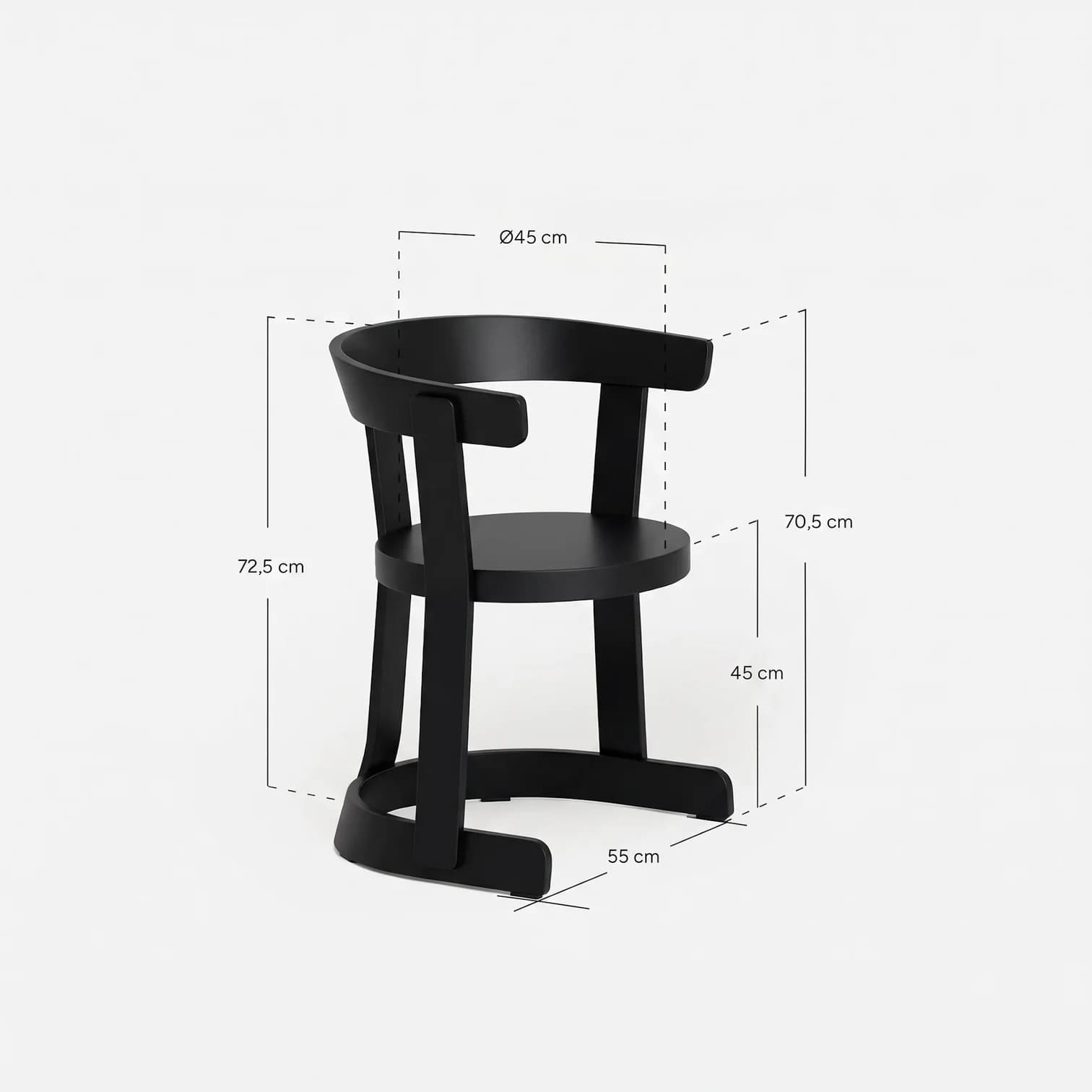 Krzesło Klepsydra Timber czarne, 366 Concept - 400545