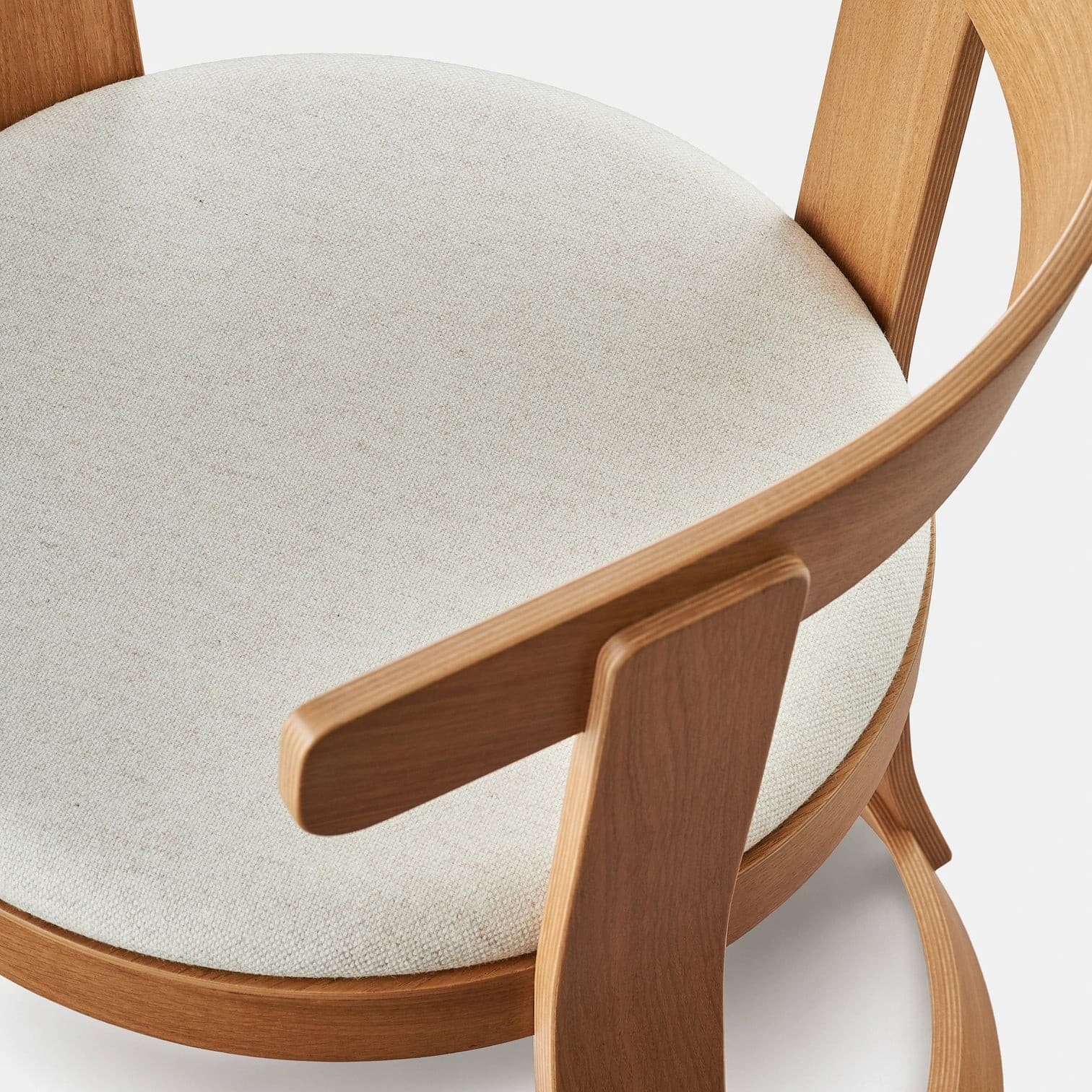 Krzesło Klepsydra Soft brązowy dąb, tkanina Recycled Wool Sand, 366 Concept - 400569