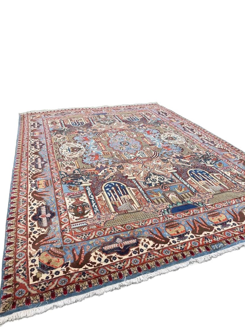 Rug Kashmar Figural 400x300 cm, multicolor Kashmiri wool, Iran