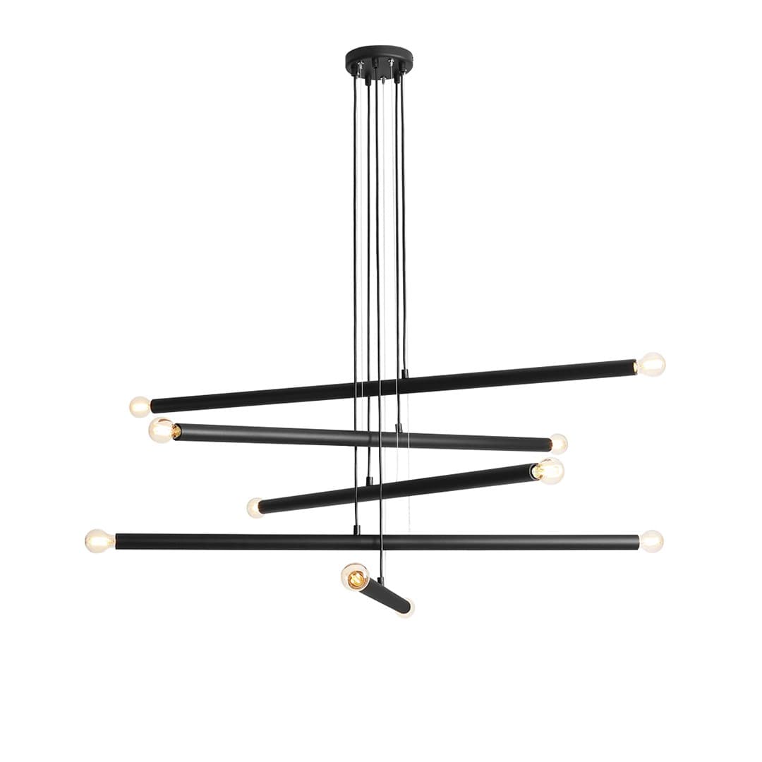 Pendant lamp Tubo 10 black, Artera