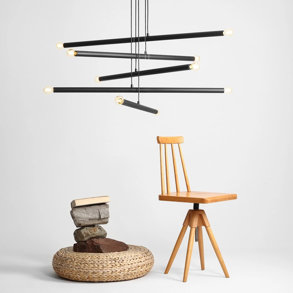 Pendant lamp Tubo 10 black, Artera - 401681