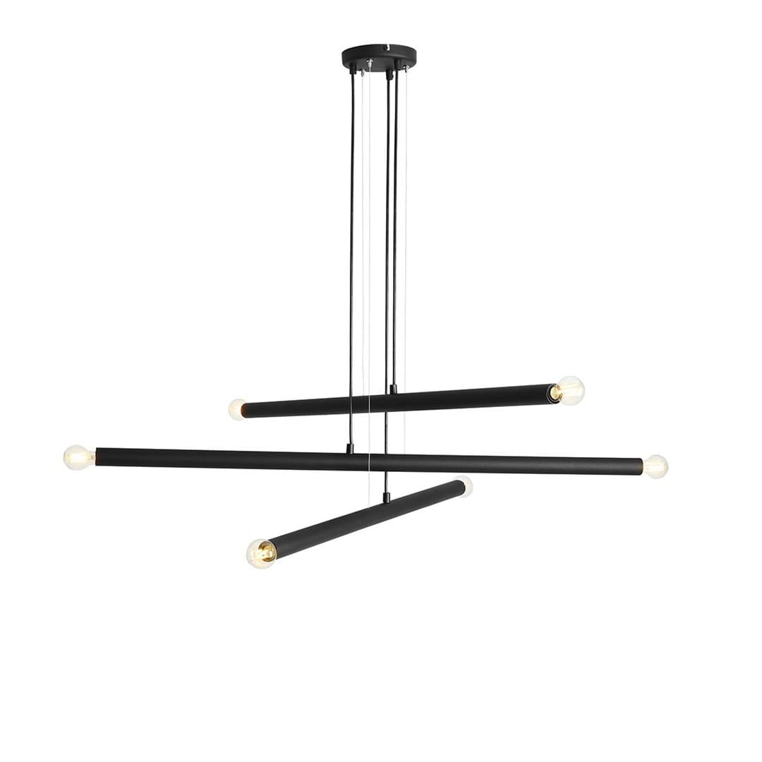Pendant lamp Tubo 6 black, Artera