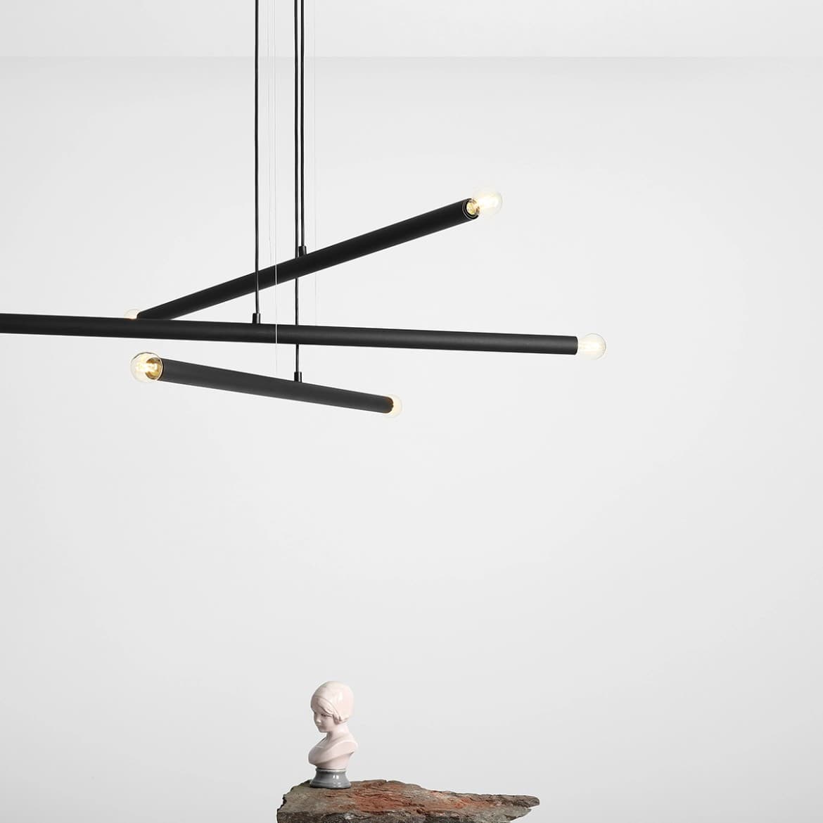 Pendant lamp Tubo 6 black, Artera - 401703