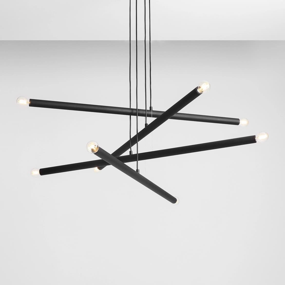 Pendant lamp Tubo 8 black, Artera - 401710