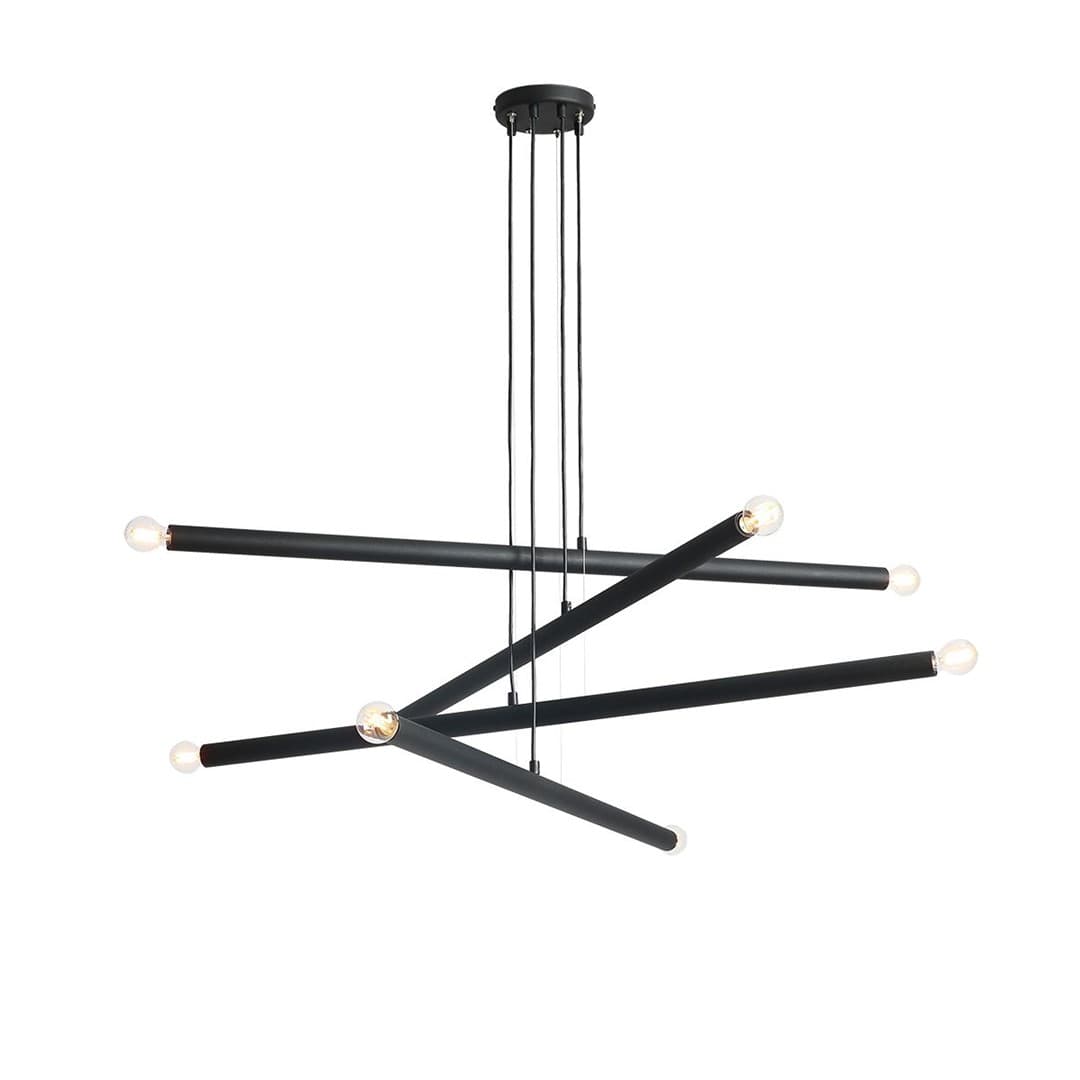 Pendant lamp Tubo 8 black, Artera