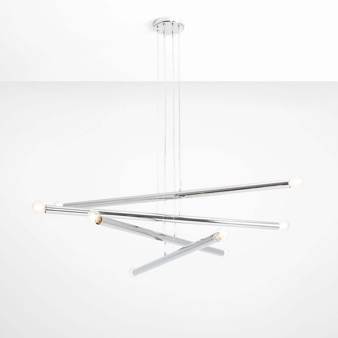 Pendant lamp Tubo 8 chrome, Artera - 401754